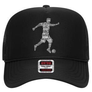 Soccer Player High Crown Mesh Back Trucker Hat