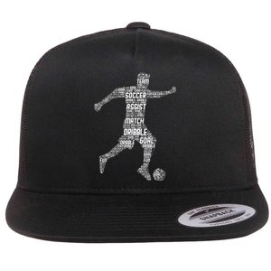 Soccer Player Flat Bill Trucker Hat