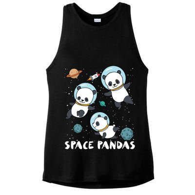 Space Pandas Shirts Funny Astronaut Planet Travel Tee Ladies PosiCharge Tri-Blend Wicking Tank