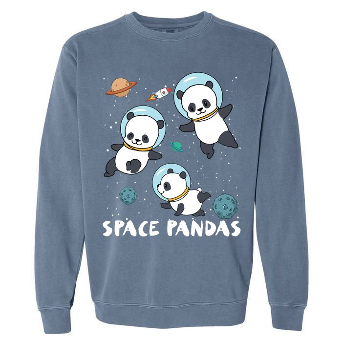 Space Pandas Shirts Funny Astronaut Planet Travel Tee Garment-Dyed Sweatshirt