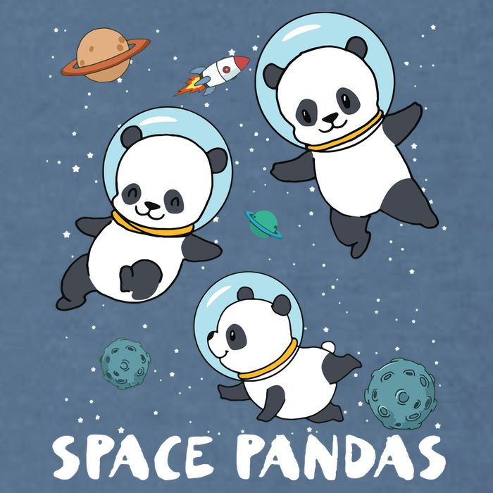 Space Pandas Shirts Funny Astronaut Planet Travel Tee Garment-Dyed Sweatshirt