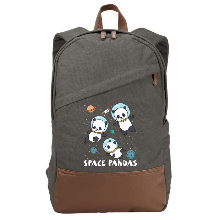 Space Pandas Shirts Funny Astronaut Planet Travel Tee Cotton Canvas Backpack