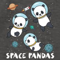 Space Pandas Shirts Funny Astronaut Planet Travel Tee Vector Backpack