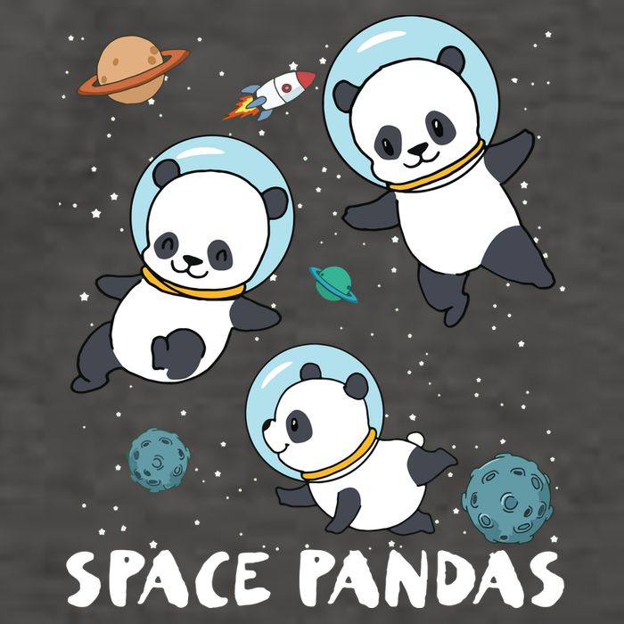 Space Pandas Shirts Funny Astronaut Planet Travel Tee Vector Backpack