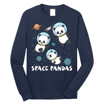 Space Pandas Shirts Funny Astronaut Planet Travel Tee Long Sleeve Shirt