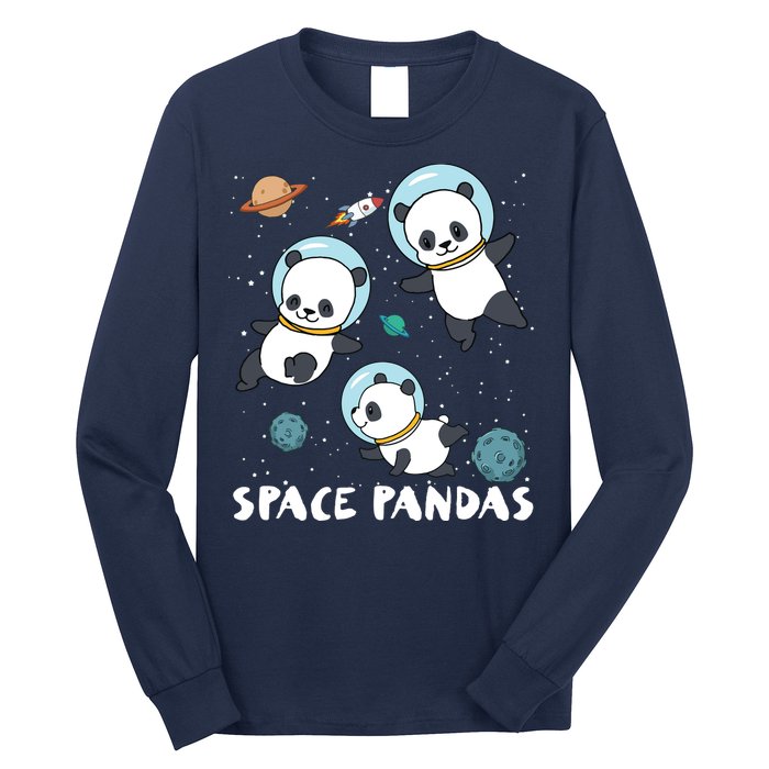 Space Pandas Shirts Funny Astronaut Planet Travel Tee Long Sleeve Shirt