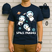 Space Pandas Shirts Funny Astronaut Planet Travel Tee T-Shirt