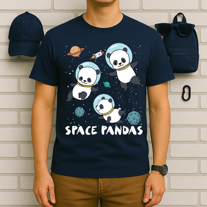 Space Pandas Shirts Funny Astronaut Planet Travel Tee T-Shirt