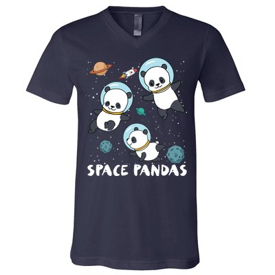 Space Pandas Shirts Funny Astronaut Planet Travel Tee V-Neck T-Shirt