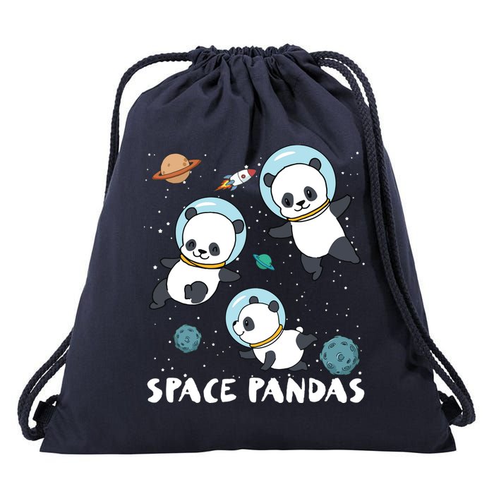 Space Pandas Shirts Funny Astronaut Planet Travel Tee Drawstring Bag