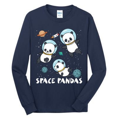 Space Pandas Shirts Funny Astronaut Planet Travel Tee Tall Long Sleeve T-Shirt