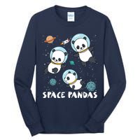 Space Pandas Shirts Funny Astronaut Planet Travel Tee Tall Long Sleeve T-Shirt