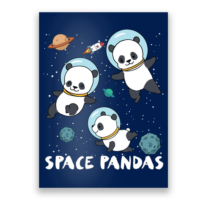 Space Pandas Shirts Funny Astronaut Planet Travel Tee Poster