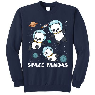 Space Pandas Shirts Funny Astronaut Planet Travel Tee Tall Sweatshirt