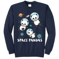 Space Pandas Shirts Funny Astronaut Planet Travel Tee Tall Sweatshirt