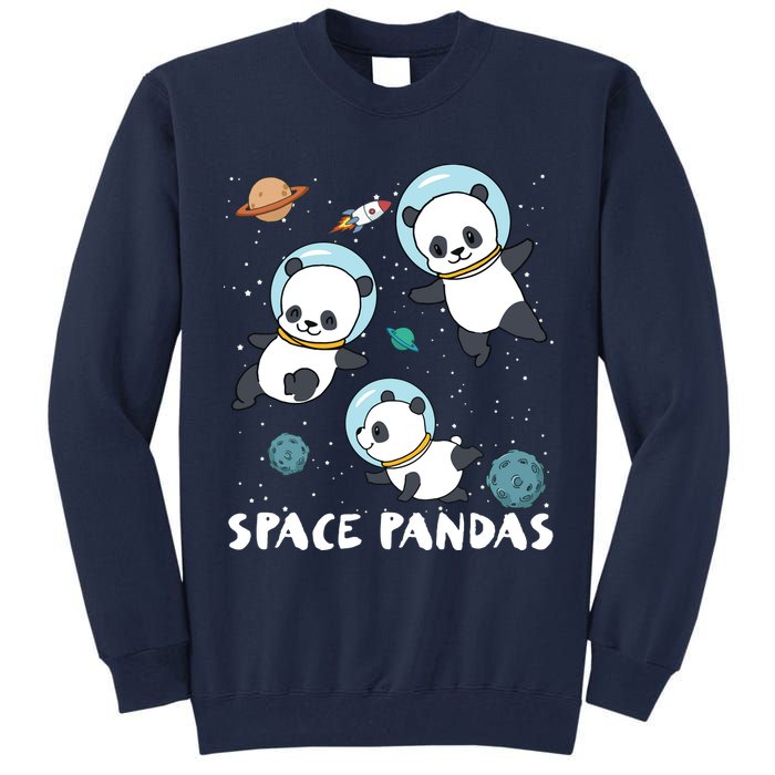 Space Pandas Shirts Funny Astronaut Planet Travel Tee Tall Sweatshirt