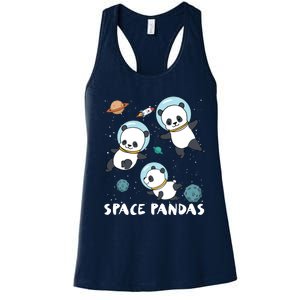 Space Pandas Shirts Funny Astronaut Planet Travel Tee Women's Racerback Tank