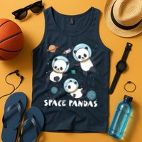 Space Pandas Shirts Funny Astronaut Planet Travel Tee Tank Top