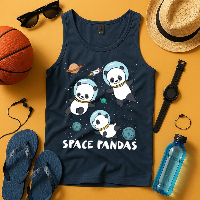 Space Pandas Shirts Funny Astronaut Planet Travel Tee Tank Top