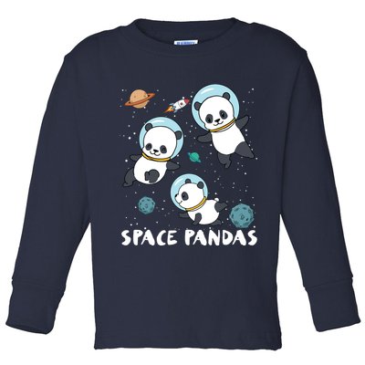 Space Pandas Shirts Funny Astronaut Planet Travel Tee Toddler Long Sleeve Shirt