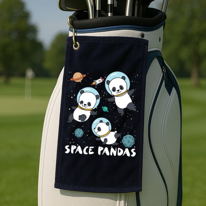 Space Pandas Shirts Funny Astronaut Planet Travel Tee Golf Towel