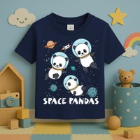 Space Pandas Shirts Funny Astronaut Planet Travel Tee Toddler T-Shirt