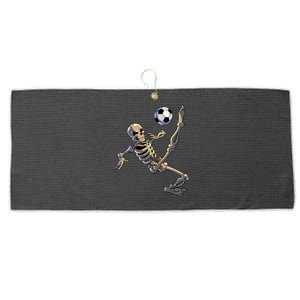 Skeleton Play Soccer Large Microfiber Waffle Golf Towel