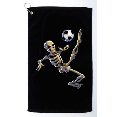 Skeleton Play Soccer Platinum Collection Golf Towel