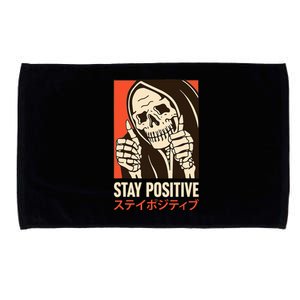 Stay Positive Skeleton Japanese Microfiber Hand Towel