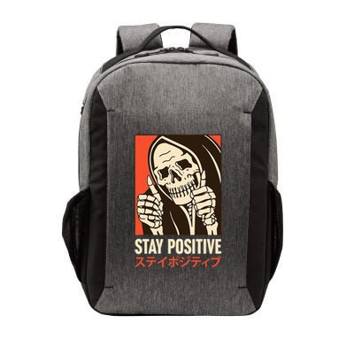 Stay Positive Skeleton Japanese Vector Backpack