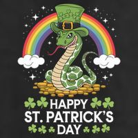 San Patties Snake St Patricks Day Gift 7 Panel Mesh Trucker Snapback Hat