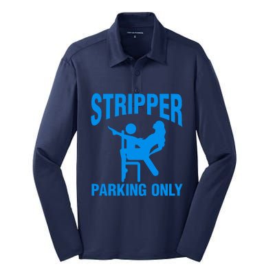 Stripper Parking Strip Club Silk Touch Performance Long Sleeve Polo