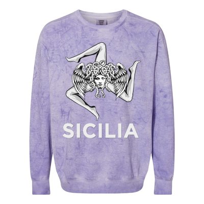 Sicilian Pride Sicilia Trinacria Sicilian Colorblast Crewneck Sweatshirt