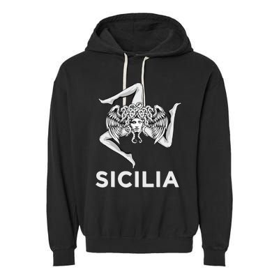 Sicilian Pride Sicilia Trinacria Sicilian Garment-Dyed Fleece Hoodie