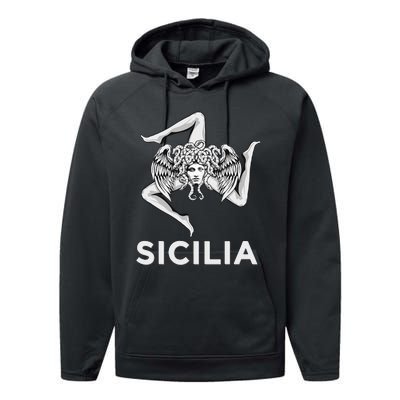 Sicilian Pride Sicilia Trinacria Sicilian Performance Fleece Hoodie