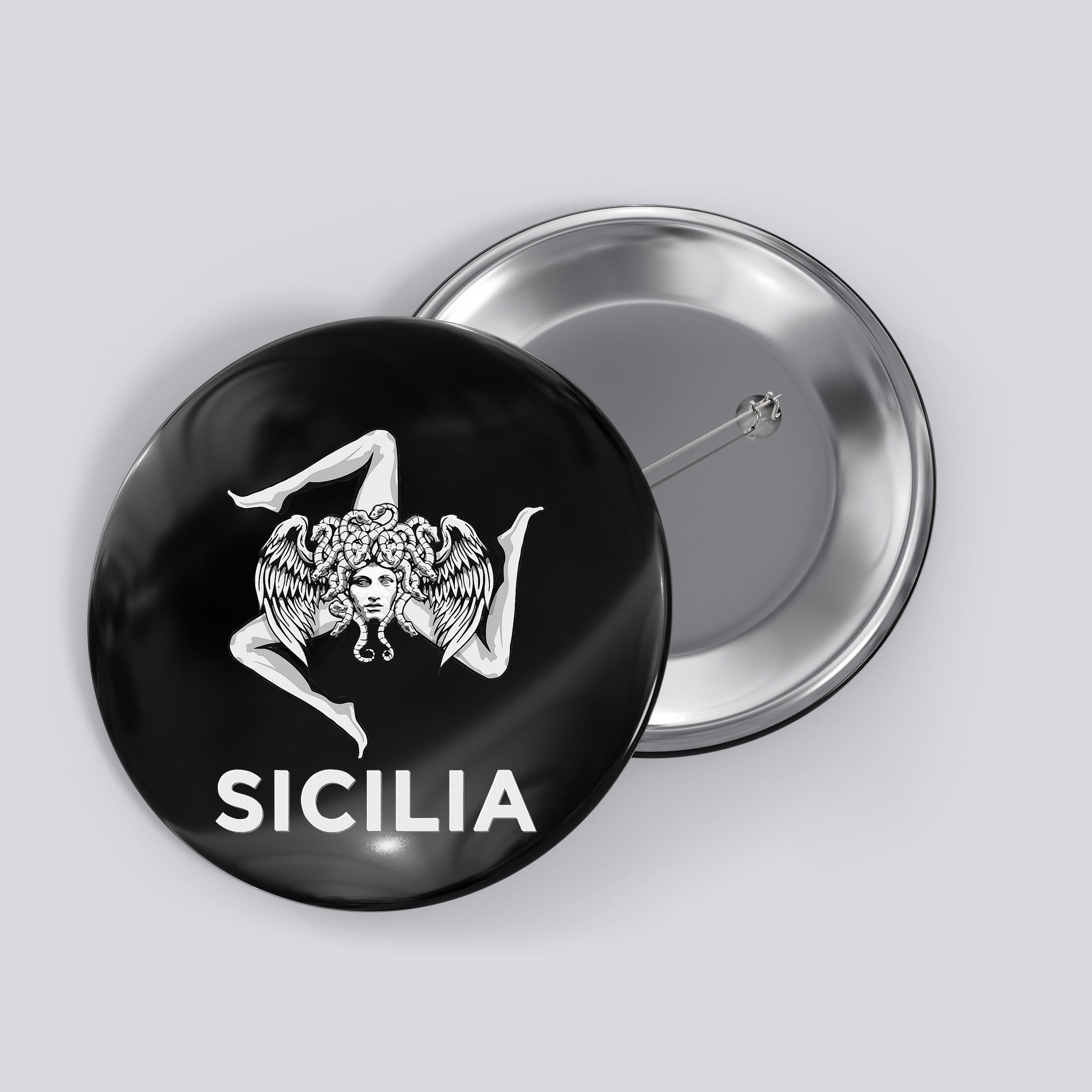 Sicilian Pride Sicilia Trinacria Sicilian Button