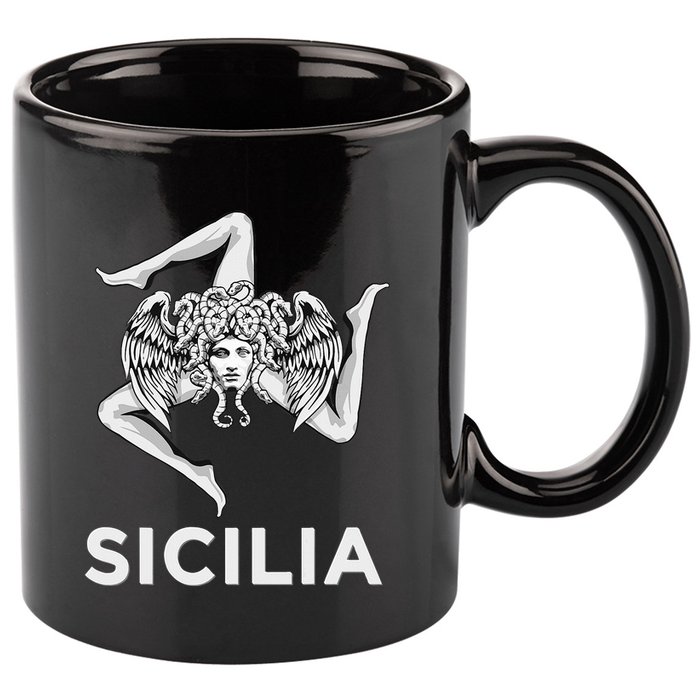 Sicilian Pride Sicilia Trinacria Sicilian 11oz C Handle Ceramic Mug