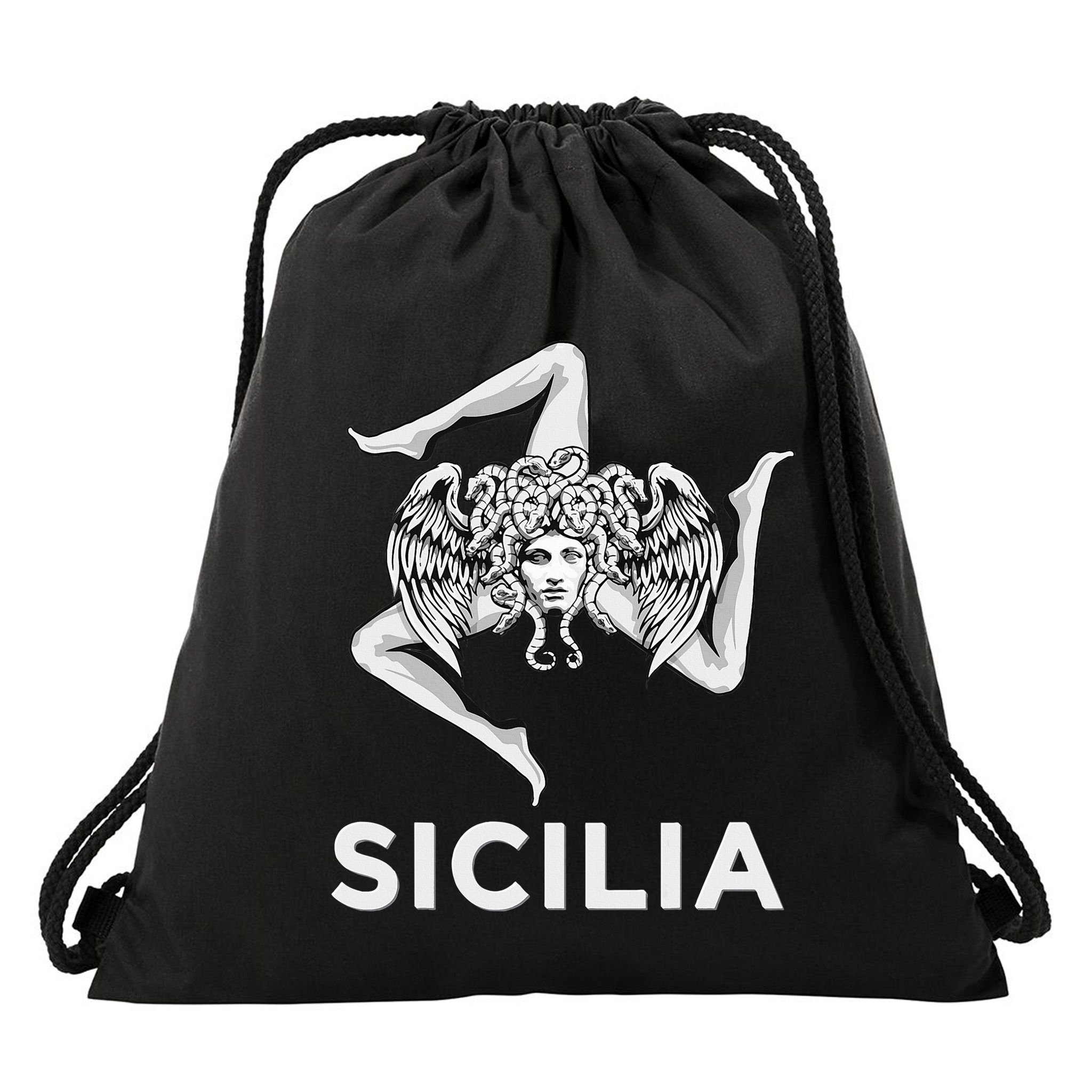 Sicilian Pride Sicilia Trinacria Sicilian Drawstring Bag