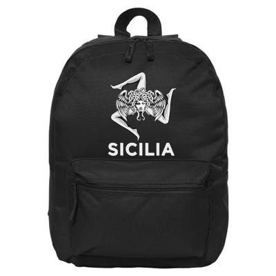 Sicilian Pride Sicilia Trinacria Sicilian 16 in Basic Backpack