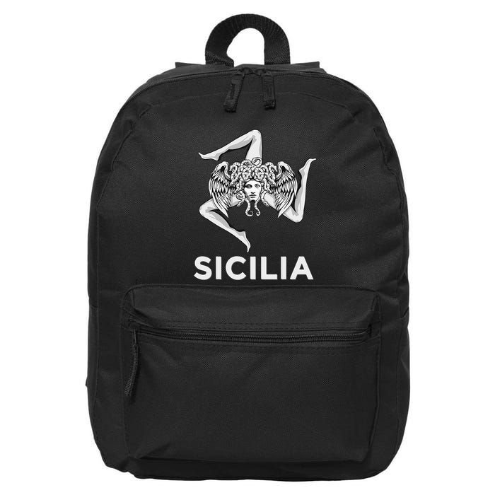 Sicilian Pride Sicilia Trinacria Sicilian 16 in Basic Backpack