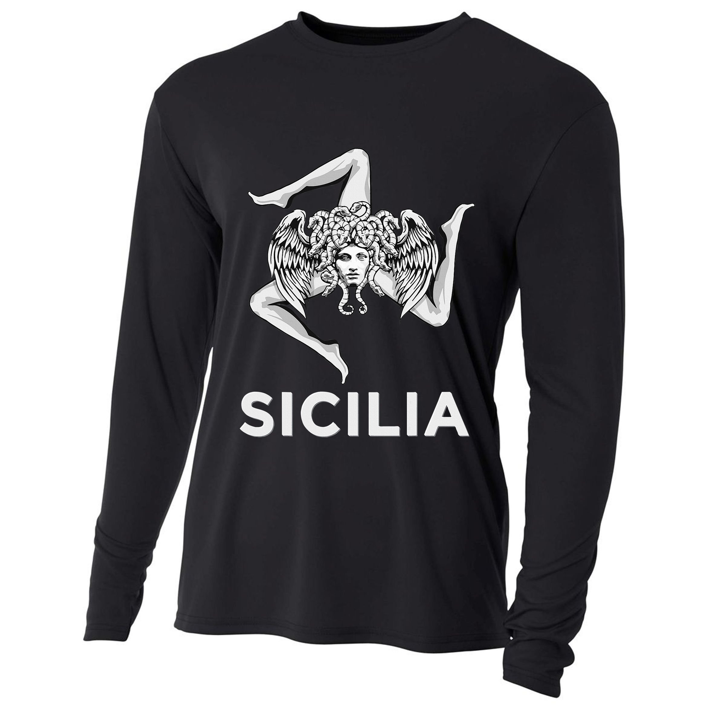 Sicilian Pride Sicilia Trinacria Sicilian Cooling Performance Long Sleeve Crew
