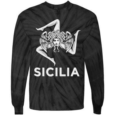 Sicilian Pride Sicilia Trinacria Sicilian Tie-Dye Long Sleeve Shirt