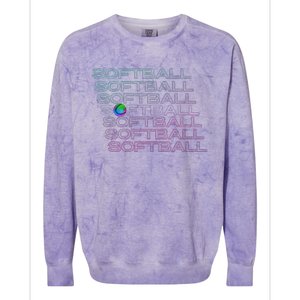 Softball Player Colorblast Crewneck Sweatshirt