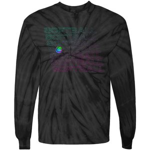 Softball Player Tie-Dye Long Sleeve Shirt