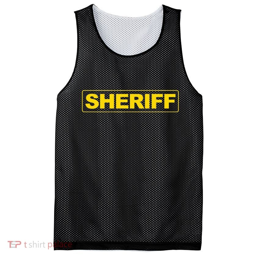 Sheriff Police Mesh Reversible Basketball Jersey Tank