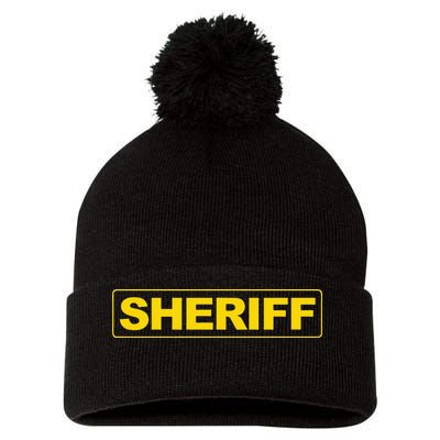 Sheriff Police Pom Pom 12in Knit Beanie