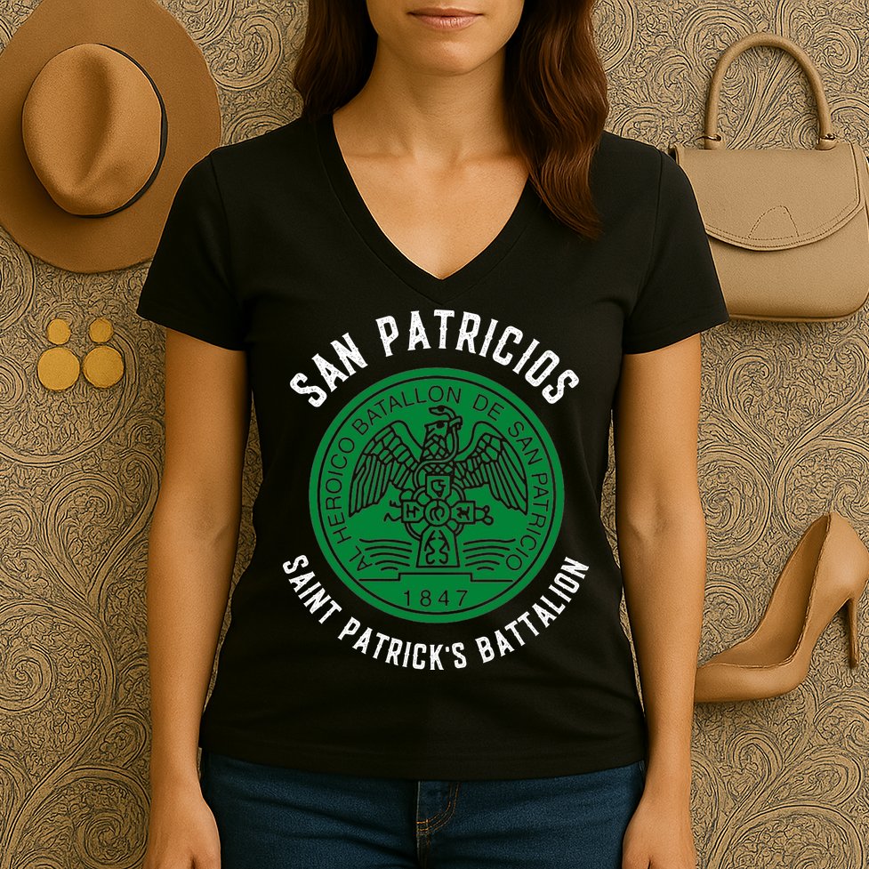 San Patricios St. Patrick's Battalion Women's V-Neck T-Shirt
