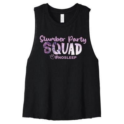 Slumber Party Squad No Sleep Weekend Women's Racerback Cropped Tank