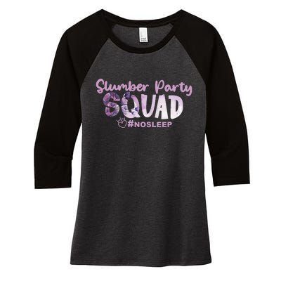 Slumber Party Squad No Sleep Weekend Women's Tri-Blend 3/4-Sleeve Raglan Shirt