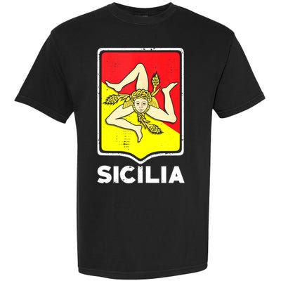 Sicilian Pride Sicilia Sicilian Flag Trinacria Garment-Dyed Heavyweight T-Shirt